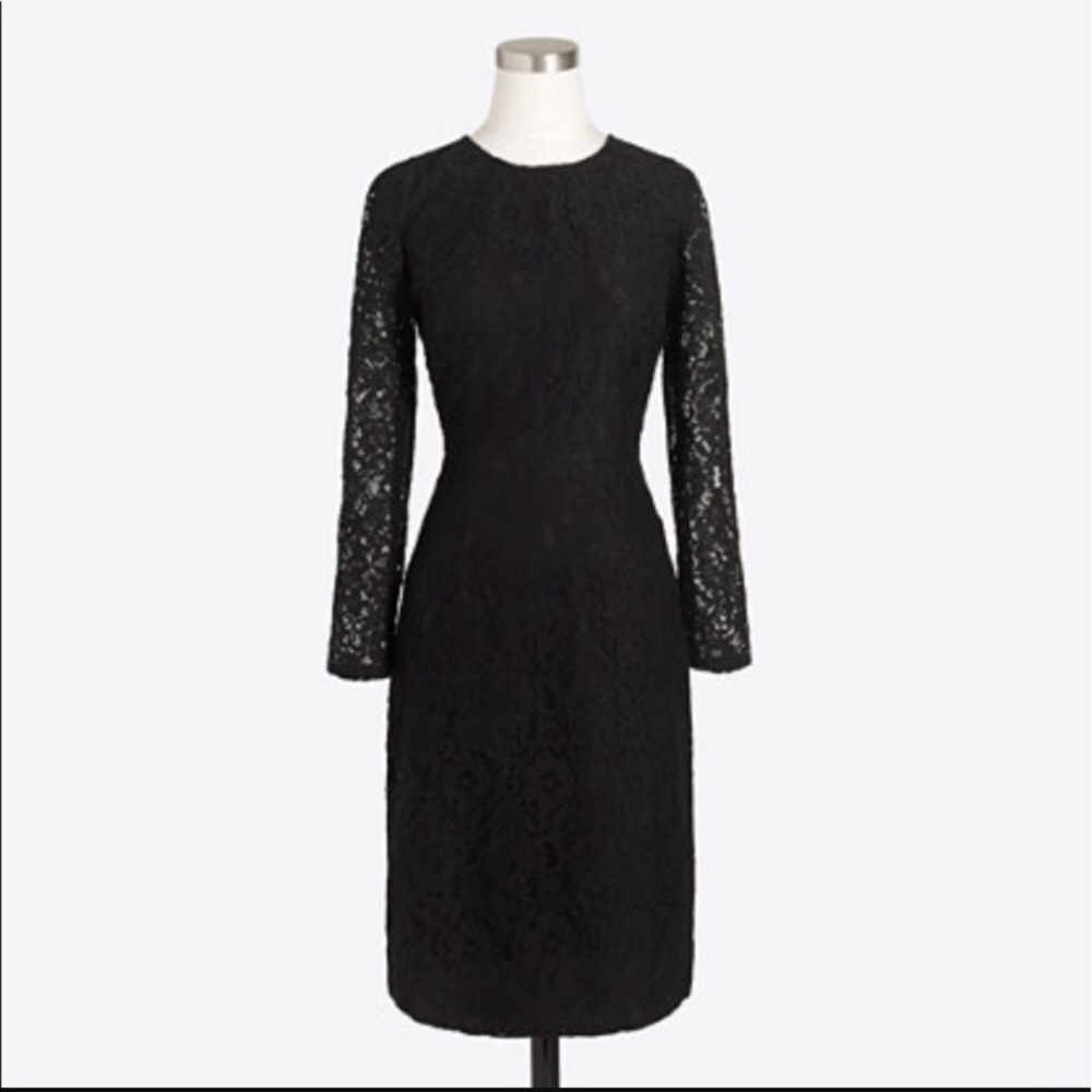 J. Crew Black Floral Lace Dress